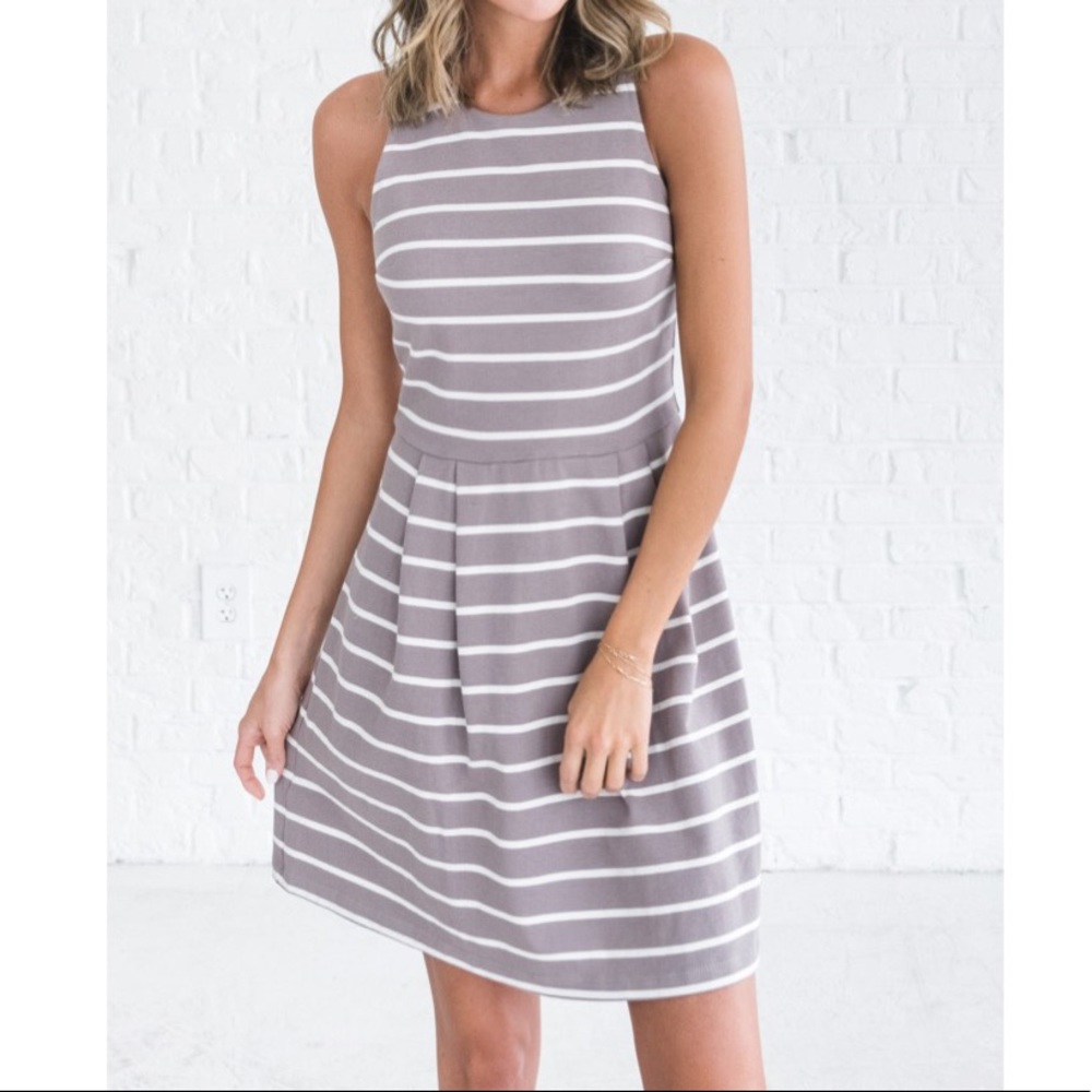 LOFT Stripe Peplum Dress